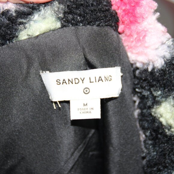 Sandy Liang X Target Black Floral Print 1/4 Zip Faux Sherpa Jacket Size Medium - Picture 8 of 8